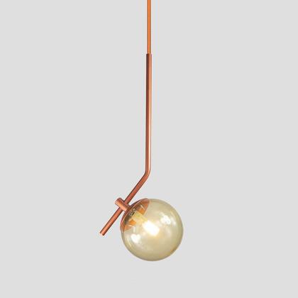 Imagem de Kit 2 Pendentes ON LY - BRONZE com globo de vidro Âmbar