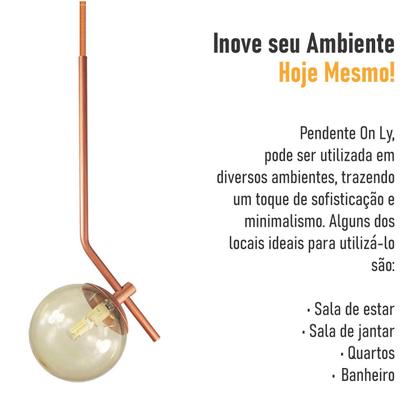 Imagem de Kit 2 Pendentes ON LY - BRONZE com globo de vidro Âmbar
