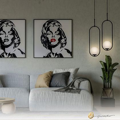 Imagem de Kit 2 Pendentes Pendulo Com Globo De Vidro Moderno 1xG9 778/1