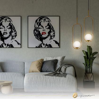 Imagem de Kit 2 Pendentes Pendulo Com Globo De Vidro Moderno 1xG9 778/1