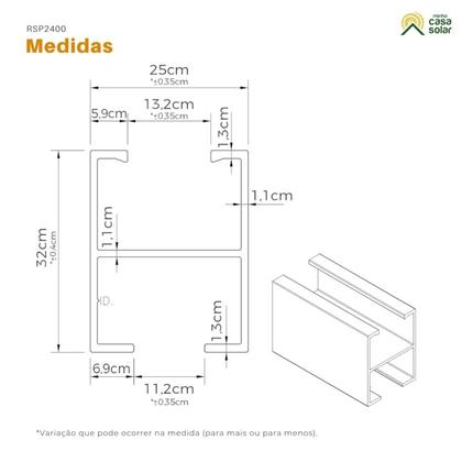 Imagem de Kit 2 Perfis de Alumínio H 2400mm Para Telhado Pratic Lite - Romagnole