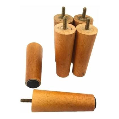 Imagem de Kit 2 Pés Para Cama Box Báu Base Puff Rack Armário Sofá Reforçado Rústico Madeira 5/16 10cm