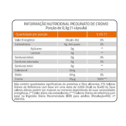 Imagem de Kit 2 Picolinato de Cromo Catarinense Pharma 60 cápsulas