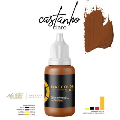 Imagem de Kit 2 Pigmentos Micropigmentação Mag Color Gold Castanho 5ml