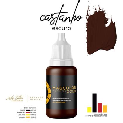 Imagem de Kit 2 Pigmentos Micropigmentação Mag Color Gold Castanho 5ml