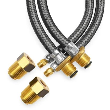 Imagem de Kit 2 Pigtail P45 1mt + 2 Válvula De Retenção 1/2 Npt X 7/16