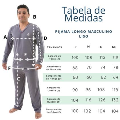 Imagem de Kit 2 Pijama Longo Masculino Adulto Manga Longa Inverno