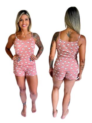 Imagem de Kit 2 Pijamas Curto Feminino Blusa e Short Doll Priscila
