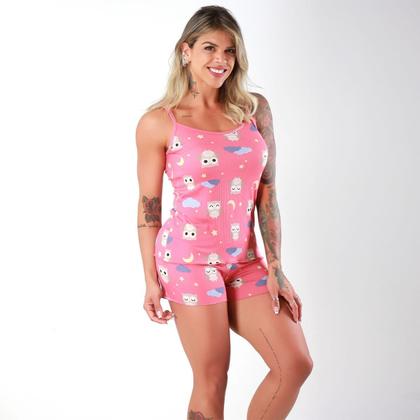 Imagem de Kit 2 Pijamas Curto Feminino Blusa e Short Doll Priscila