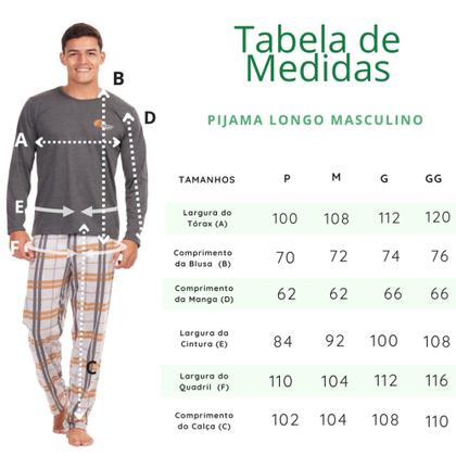 Imagem de Kit 2 Pijamas De Frio Adulto Casal Longo Feminino Masculino