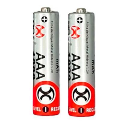 Imagem de Kit 2 Pilhas Palito AAA 1000mAh + Carregador Bivolt AA e AAA com Indicador de Cargas
