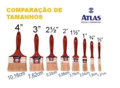 Imagem de Kit 2 Pincel Trincha Pintura Atlas At315 3 Polegadas Extra Macia PlumaTek Parede Madeira Esmalte