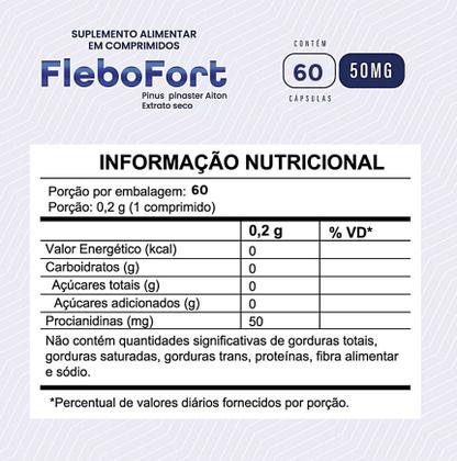 Imagem de Kit 2 Pinus Pinaster Aiton Flebofort 60 Comprimidos Fortlife