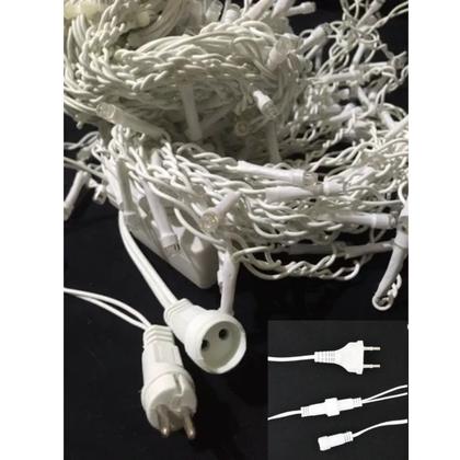 Imagem de Kit 2 Pisca Pisca Cascata 200 Lâmpadas LED Branco Frio Fixa