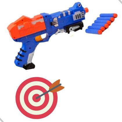 Imagem de Kit 2 Pistolas de Brinquedo Arminha Lança Dardos de Espuma Com 6 Dardos
