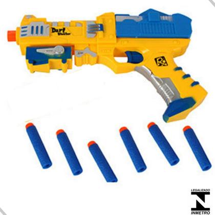 Imagem de Kit 2 Pistolas de Brinquedo Arminha Lança Dardos de Espuma Com 6 Dardos
