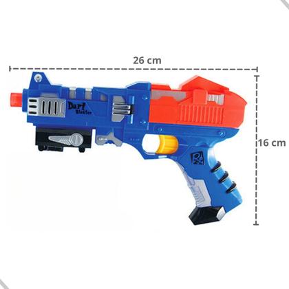 Imagem de Kit 2 Pistolas de Brinquedo Arminha Lança Dardos de Espuma Com 6 Dardos