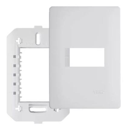 Imagem de KIt 2 Placa 4x2 1 Modulo Horizontal Habitat Branco 3633