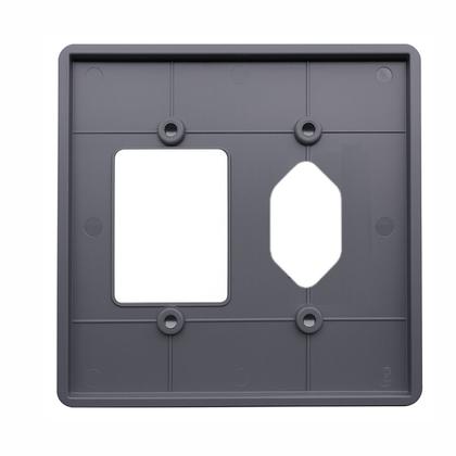 Imagem de Kit 2 Placa 4x4 Cinza 1 Tomada hexagonal + 3 Teclas Pial