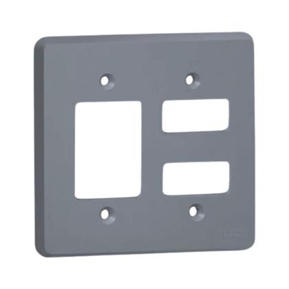 Imagem de Kit 2 Placas 4x4 5 Módulos Cinza Separados Silentoque 8532