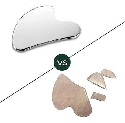 Imagem de Kit 2 Placas De Massagem Guasha Ferramenta D Raspagem De Aço