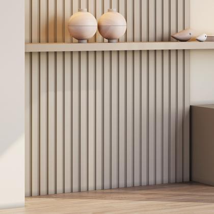 Imagem de Kit 2 Placas de Painel Ripado Milão 250cm x 58cm x 3,3mm (Rende 2,9m²) Ecorevest Bege