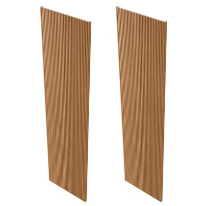 Imagem de Kit 2 Placas de Painel Ripado Tóquio 250cm x 58cm x 3,3mm (Rende 2,9m²) Ecorevest Marrom/Freijó