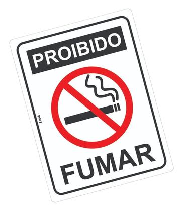 Imagem de Kit 2 Placas de Sinalização - Aviso: Proibido Fumar  15x20 cm