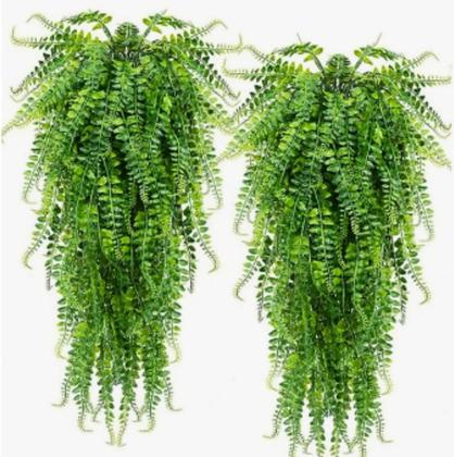 Imagem de Kit 2 Planta artificial pendentes suculenta verdinho 65cm