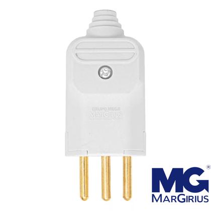 Imagem de Kit 2 plugue macho 10a 2p+t 180 250v margirius branco