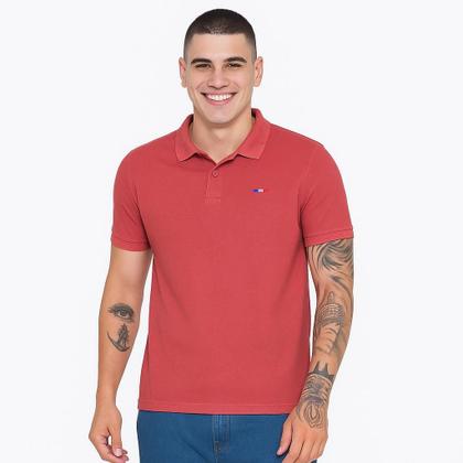 Imagem de Kit 2 Polos Masculina Básicas FMF Azul Bebe e Coral Piquet