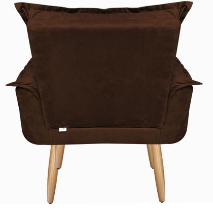 Imagem de Kit 2 Poltrona Decorativa Canoa Retrô Opala Suede Marrom para Sala de Estar Luxo Escritório Quarto