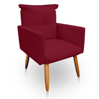 Imagem de Kit 2 Poltrona Decorativa Duda Sala E Quarto Suede Vermelho-