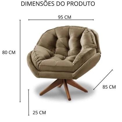 Imagem de Kit 2 Poltrona Decorativa Estofada Base Giratória Califórnia