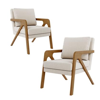 Imagem de Kit 2 Poltrona Decorativa Moderna Sala Escritório França