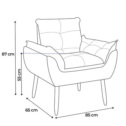 Imagem de Kit 2 Poltrona Decorativa Sala de Estar Prime 1 Puff Redondo