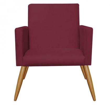 Imagem de Kit 2 Poltrona e Namoradeira Decorativa Nina Sala de Estar Recepção Suede Bordo