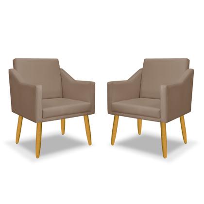 Imagem de kit 2 poltrona Isa decorativa sala escritorio Pés palito