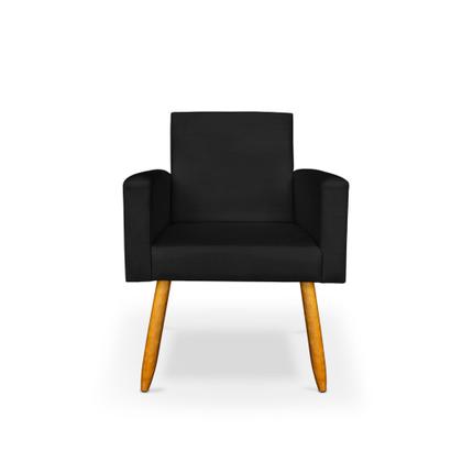 Imagem de Kit 2 Poltrona Nina com Puff Redondo para Sala Recepção Escritório Consultório