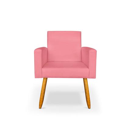 Imagem de Kit 2 Poltrona Nina com Puff Redondo para Sala Recepção Escritório Consultório