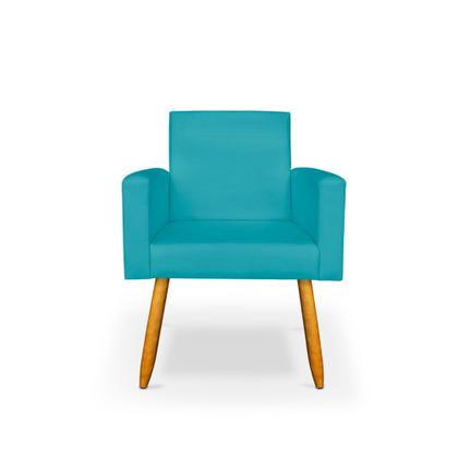 Imagem de Kit 2 Poltrona Nina com Puff Redondo para Sala Recepção Escritório Consultório