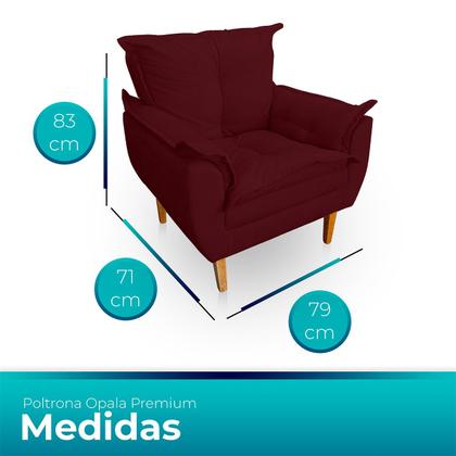 Imagem de Kit 2 Poltrona Opala Premium para Sala e Quarto Suede - Jylcrom