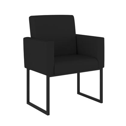 Imagem de Kit 2 Poltrona + Sofá 2 Lugares com Base Ferro Preta material sintético