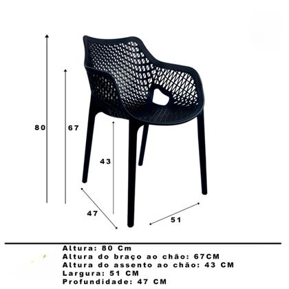 Imagem de Kit 2 Poltrona Suits Conforto Ergonômico Polipropileno Preto