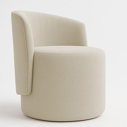 Imagem de Kit 2 Poltronas Aura Decorativas Orgânicas Bouclé Premium De Luxo Para Sala Quarto Recepção Formato Cilíndrico Design Escultural