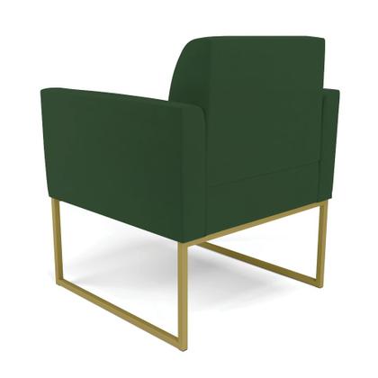 Imagem de Kit 2 Poltronas Base Industrial Dourado Marisa Veludo Verde D03 - D'Rossi