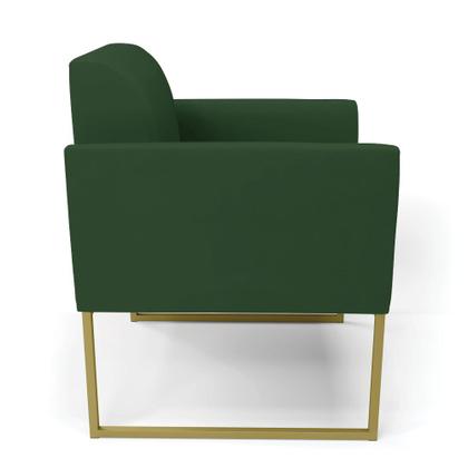 Imagem de Kit 2 Poltronas Base Industrial Dourado Marisa Veludo Verde D03 - D'Rossi