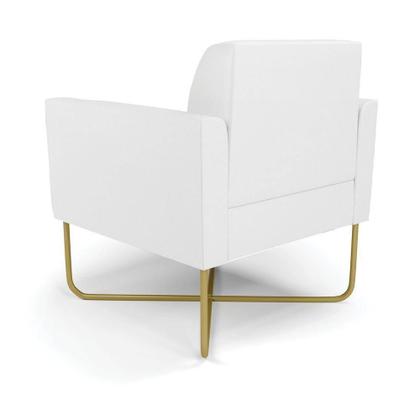 Imagem de Kit 2 Poltronas Base X Industrial Dourado Marisa material sintético Branco