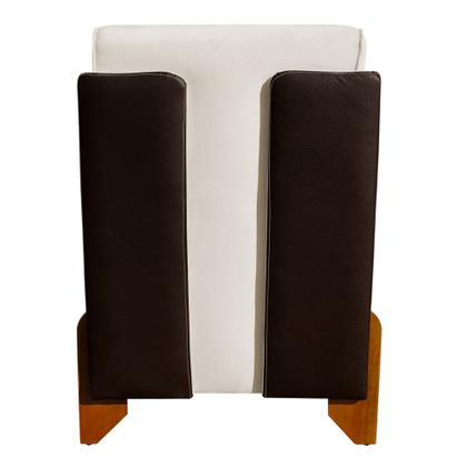 Imagem de Kit 2 Poltronas Composê Heloisa Couro Marrom Veludo Bege