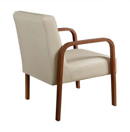 Imagem de Kit 2 Poltronas Conjunto Cadeiras Moderna Braço Madeira Anita Bege 370